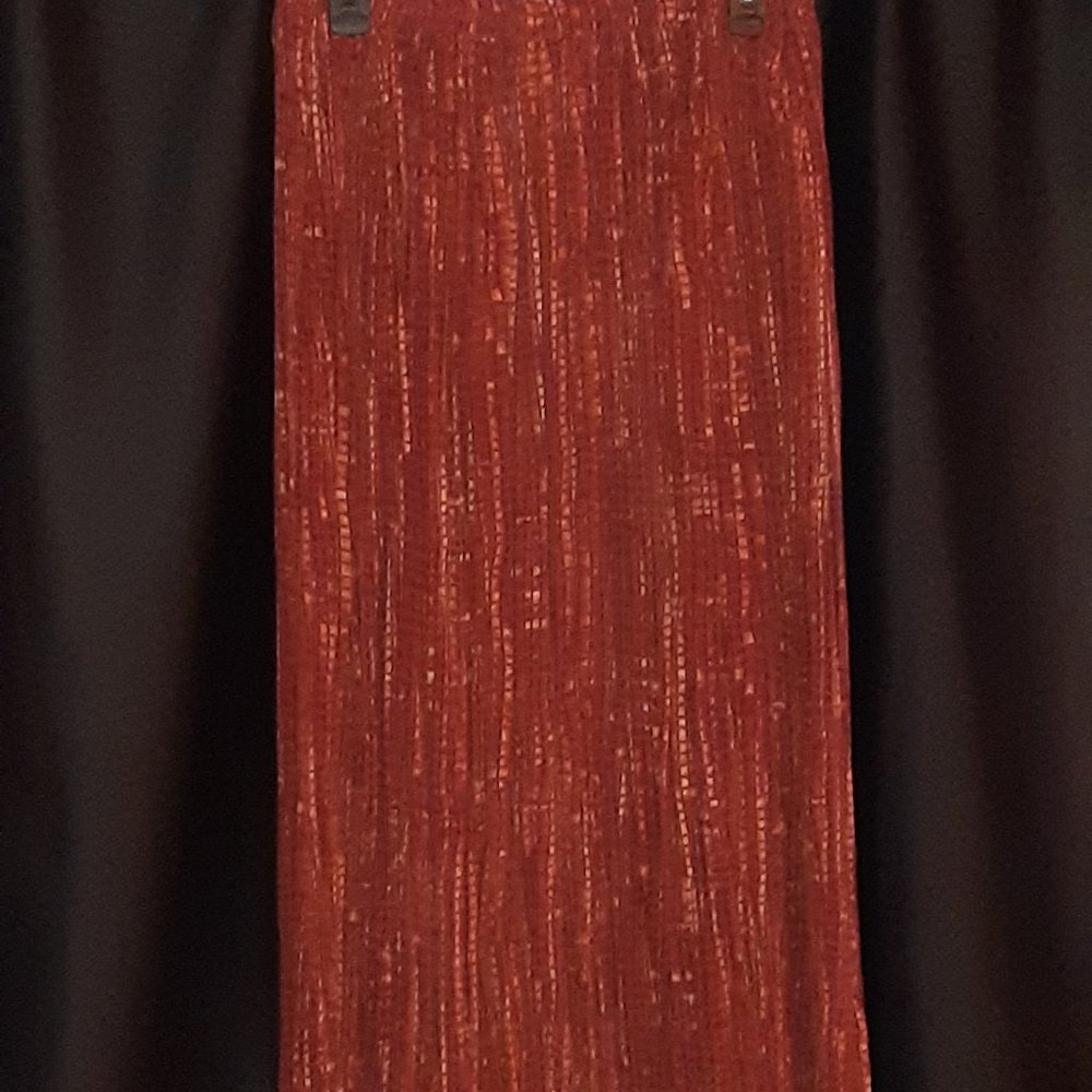 Burnt Orange Maxi Pleat Skirt